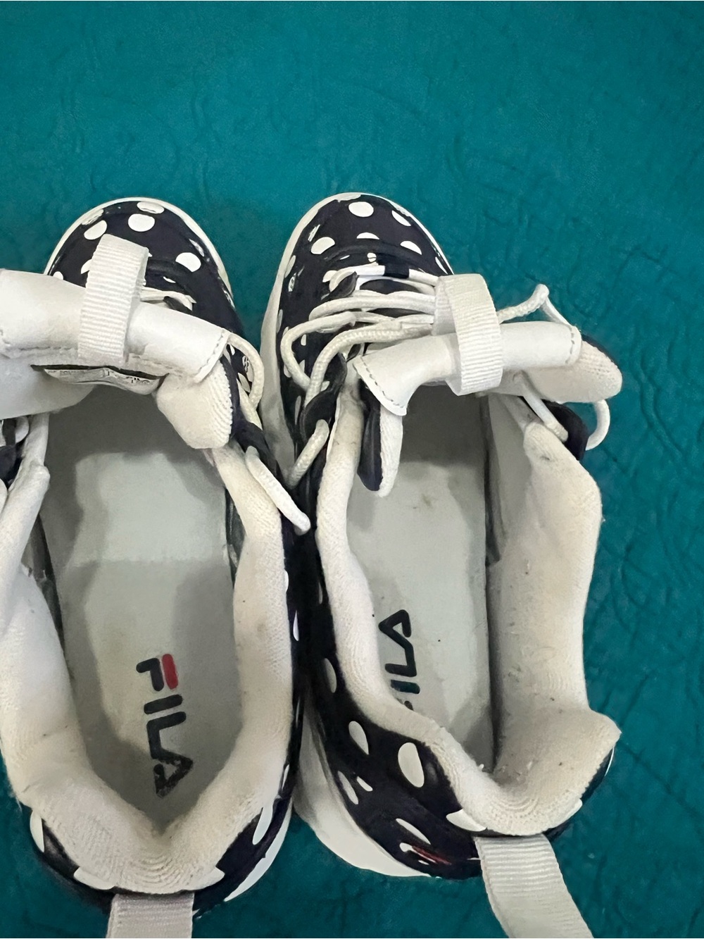 FILA  Navy Sneakers with White Polka Dots size 8.5 - Picture 5 of 11
